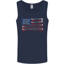 USA Fishing Flag Fisherman American Mens Vest Tank Top Navy Blue