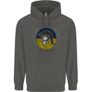 Ukraine Bodybuilding Flag Gym Training Spartan Childrens Kids Hoodie Storm Grey