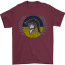 Ukraine Bodybuilding Flag Gym Training Spartan Mens T-Shirt 100% Cotton Maroon