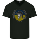 Ukraine Bodybuilding Flag Gym Training Spartan Mens V-Neck Cotton T-Shirt Black
