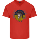 Ukraine Bodybuilding Flag Gym Training Spartan Mens V-Neck Cotton T-Shirt Red