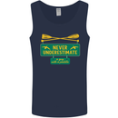 Underestimate Guy & Paddle Funny Kayaking Kayak Mens Vest Tank Top Navy Blue