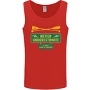 Underestimate Guy & Paddle Funny Kayaking Kayak Mens Vest Tank Top Red
