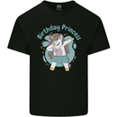 Unicorn Birthday Princess 4th 5th 6th 7th 8th Mens Cotton T-Shirt Tee Top Black