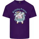 Unicorn Birthday Princess 4th 5th 6th 7th 8th Mens Cotton T-Shirt Tee Top Purple