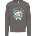 Unicorn Birthday Princess 4th 5th 6th 7th 8th Mens Sweatshirt Jumper Charcoal
