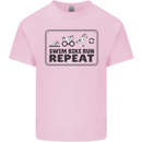 Unicorn Triathlon Running Swimming Cycling Mens Cotton T-Shirt Tee Top Light Pink