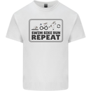 Unicorn Triathlon Running Swimming Cycling Mens Cotton T-Shirt Tee Top White