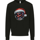 Union Jack Christmas Biker Skull British Flag Mens Sweatshirt Jumper Black