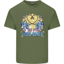 V Video Games Anti Valentines Day Gaming Gamer Mens Cotton T-Shirt Tee Top Military Green