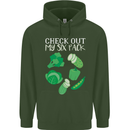 Vegan Six Pack Vegetarian Vegetables Mens 80% Cotton Hoodie Forest Green