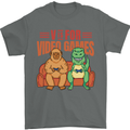 Video Games T-Rex Funny Bigfoot Dinosaur Mens T-Shirt 100% Cotton Charcoal