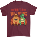 Video Games T-Rex Funny Bigfoot Dinosaur Mens T-Shirt 100% Cotton Maroon