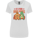 Video Games T-Rex Funny Bigfoot Dinosaur Womens Wider Cut T-Shirt White