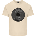 Vinyl Music Sound Waves Turntable Decks DJ Mens Cotton T-Shirt Tee Top Natural