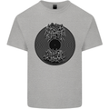 Vinyl Music Sound Waves Turntable Decks DJ Mens Cotton T-Shirt Tee Top Sports Grey