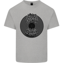 Vinyl Music Sound Waves Turntable Decks DJ Mens Cotton T-Shirt Tee Top Sports Grey