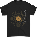 Vinyl Record Galaxy Music Record Turntable Mens T-Shirt 100% Cotton Black