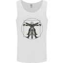 Vitruvian Biker Motorcycle Motorbike Bikie Mens Vest Tank Top White