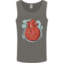 Volleyball Shaped Like a Heart Mens Vest Tank Top Charcoal