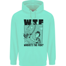 WTF Wheres the Fish Funny Fishing Fisherman Childrens Kids Hoodie Peppermint