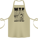 WTF Wheres the Fish Funny Fishing Fisherman Cotton Apron 100% Organic Khaki