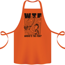 WTF Wheres the Fish Funny Fishing Fisherman Cotton Apron 100% Organic Orange