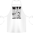 WTF Wheres the Fish Funny Fishing Fisherman Cotton Apron 100% Organic White