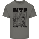 WTF Wheres the Fish Funny Fishing Fisherman Kids T-Shirt Childrens Charcoal