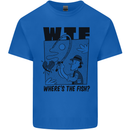 WTF Wheres the Fish Funny Fishing Fisherman Kids T-Shirt Childrens Royal Blue