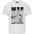 WTF Wheres the Fish Funny Fishing Fisherman Kids T-Shirt Childrens White