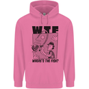 WTF Wheres the Fish Funny Fishing Fisherman Mens 80% Cotton Hoodie Azelea