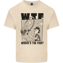 WTF Wheres the Fish Funny Fishing Fisherman Mens Cotton T-Shirt Tee Top Natural