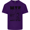 WTF Wheres the Fish Funny Fishing Fisherman Mens Cotton T-Shirt Tee Top Purple
