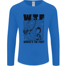 WTF Wheres the Fish Funny Fishing Fisherman Mens Long Sleeve T-Shirt Royal Blue