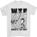 WTF Wheres the Fish Funny Fishing Fisherman Mens T-Shirt 100% Cotton White