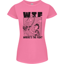 WTF Wheres the Fish Funny Fishing Fisherman Womens Petite Cut T-Shirt Azalea