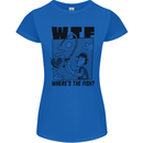 WTF Wheres the Fish Funny Fishing Fisherman Womens Petite Cut T-Shirt Royal Blue