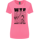 WTF Wheres the Fish Funny Fishing Fisherman Womens Wider Cut T-Shirt Azalea