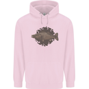 Walleye Fish Fishing Fisherman Mens 80% Cotton Hoodie Light Pink