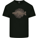 Walleye Fish Fishing Fisherman Mens Cotton T-Shirt Tee Top Black