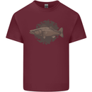 Walleye Fish Fishing Fisherman Mens Cotton T-Shirt Tee Top Maroon