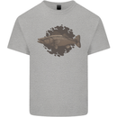 Walleye Fish Fishing Fisherman Mens Cotton T-Shirt Tee Top Sports Grey
