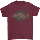 Walleye Fish Fishing Fisherman Mens T-Shirt 100% Cotton Maroon