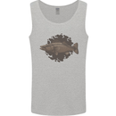 Walleye Fish Fishing Fisherman Mens Vest Tank Top Sports Grey