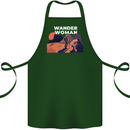 Wander Woman Funny Hiking Trekking Walking Cotton Apron 100% Organic Forest Green