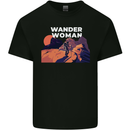 Wander Woman Funny Hiking Trekking Walking Mens Cotton T-Shirt Tee Top Black