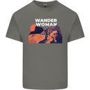 Wander Woman Funny Hiking Trekking Walking Mens Cotton T-Shirt Tee Top Charcoal
