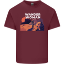 Wander Woman Funny Hiking Trekking Walking Mens Cotton T-Shirt Tee Top Maroon