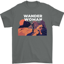 Wander Woman Funny Hiking Trekking Walking Mens T-Shirt 100% Cotton Charcoal